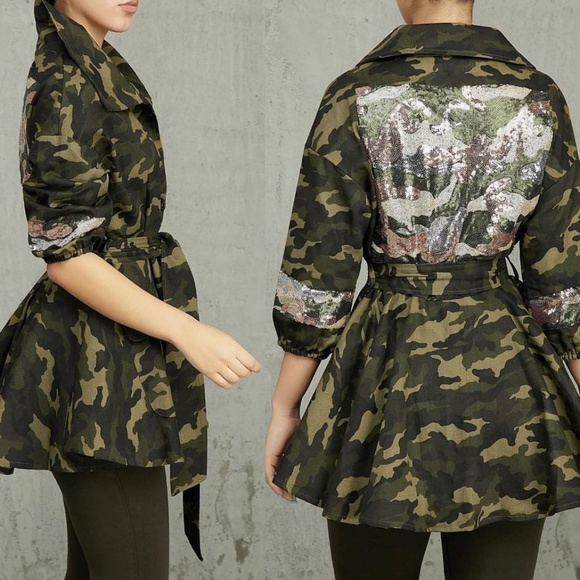 Camo Jacket with Sequined Embellishments - Picture 4 of 4